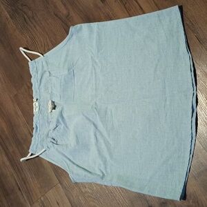 Bridge & Burn Portland Oregon Simple Blue Rope Neck Loose Fit Cami Top A28